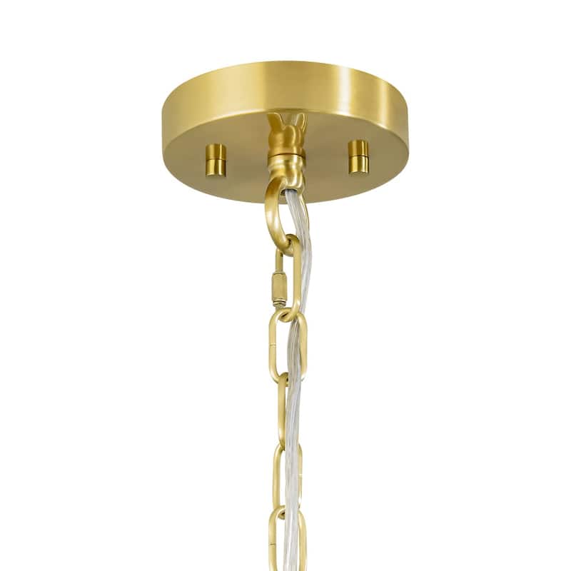 1-Light Black Gold Oversized Metal Dome Pendant Light - 27in