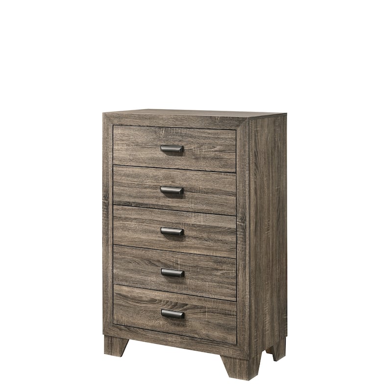 Linette 6 Piece Brown Panel Bedroom Set