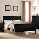 preview thumbnail 2 of 1, Louis Philippe III Wood Eastern King Bed Sleigh Bed with Headboard and Footboard in Black