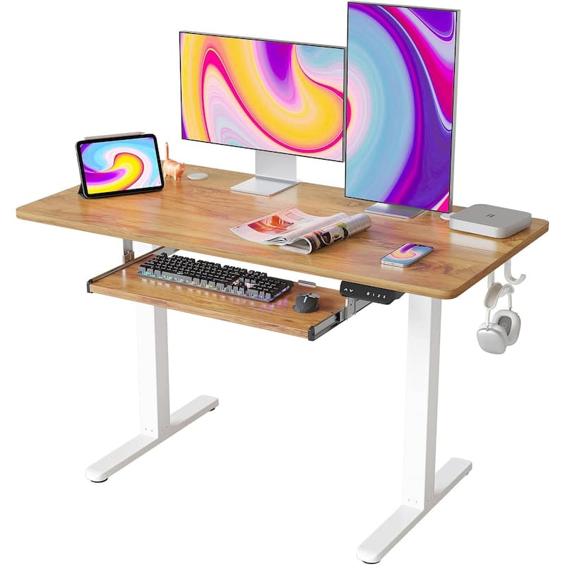 FEZIBO/Home Office Furniture/Wood/Desk With Keyboard Tray/Desks
