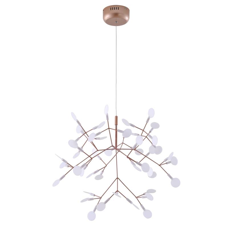 Bohemian Chandelier - Crystal Embellished Hanging Light Fixture - Metal & Acrylic Ceiling Light - Modern Decor - 17.7