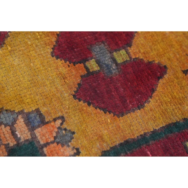 Hand Knotted Oriental 100% Wool Carpet Traditional Tribal Red Tabriz Runner Rug - 11' 6'' X 3' 8''