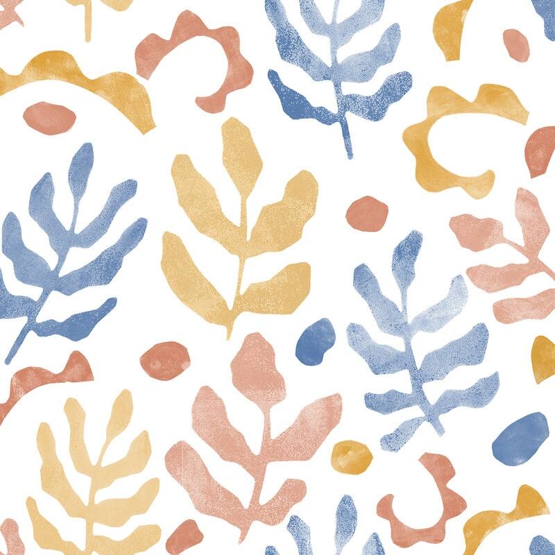 NuWallpaper Blue & Orange Mira Peel & Stick Wallpaper - 216in x 20.5in x 0.025in - 216in x 20.5in x 0.025in - Blue