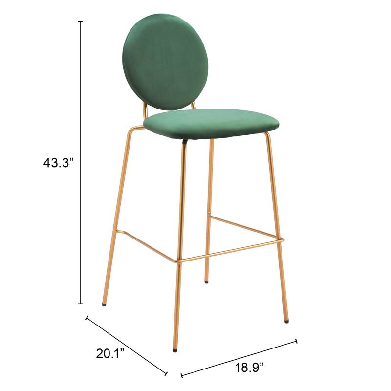 Odessa Barstool Green & Gold