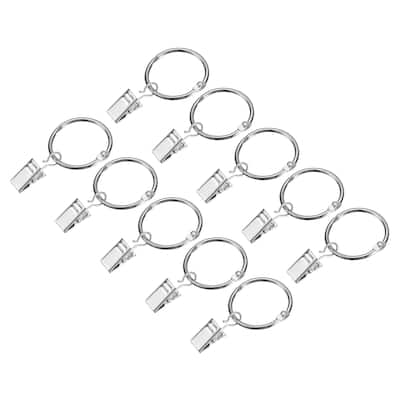 Curtain Rings with Clips, 14pcs - Curtain Clip Rings Hooks