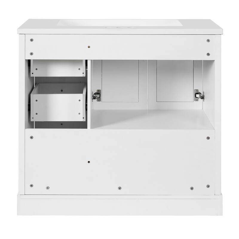 36 " Bathroom Vanity with Sink with 4 Drawers and Shelves