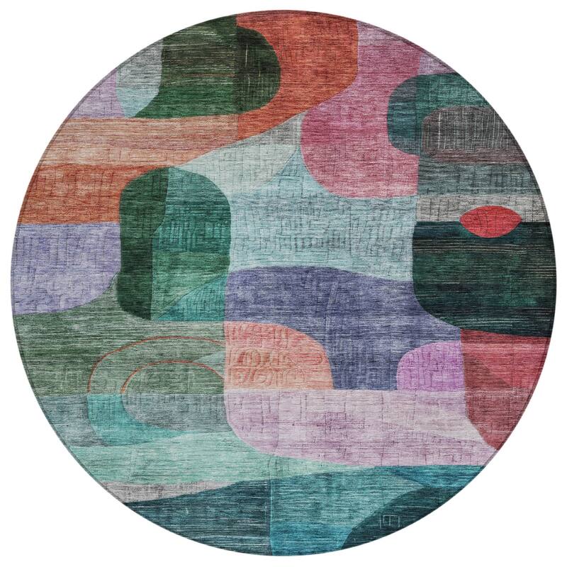 HomeRoots Abstract Transitional Rectangle Outdoor Rug