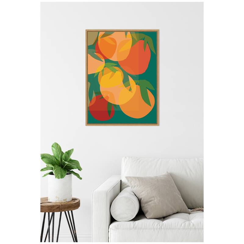 Kate and Laurel Spring Citrus 2 by Alicia Bock Framed Canvas Wall Art Print