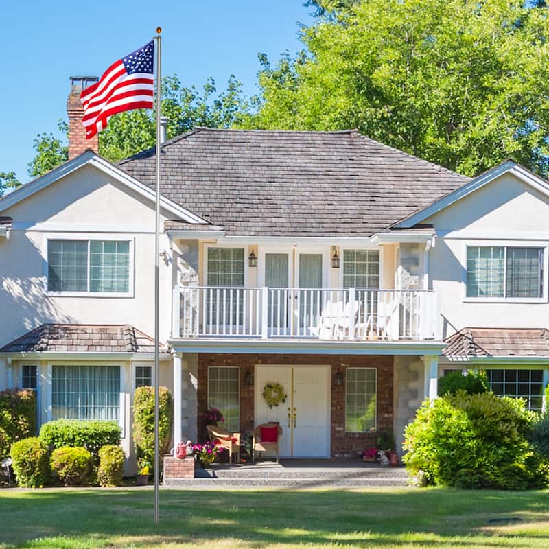 30 Feet Sectional Aluminum Extra Thick Flagpole Kit for Ideal for Outside House - N/A