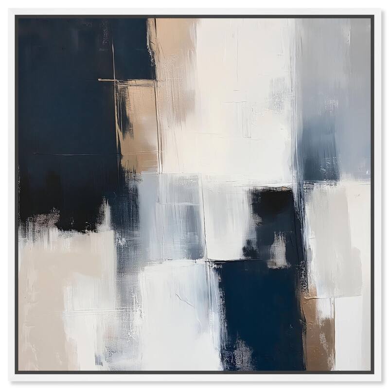 Blue Mood Depth II Canvas by Art Remedy - White - 12" x 12"