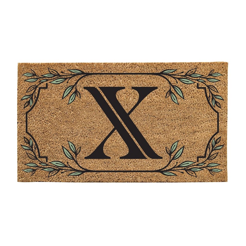 28 in. x 16 in. Monogram Coir Mat, Letter "X"