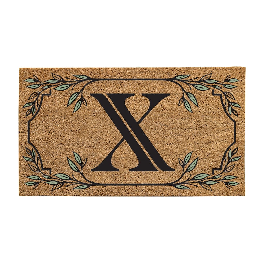 28 in. x 16 in. Monogram Coir Mat, Letter "X"