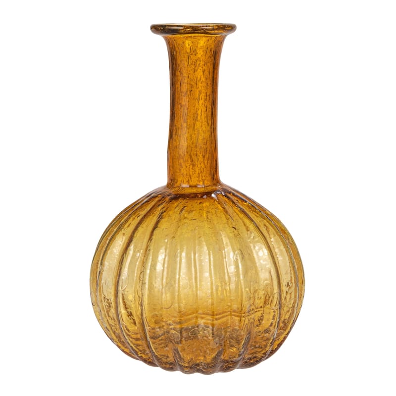 Various Embossed Reclaimed Glass Vases, Set of 4