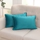 preview thumbnail 80 of 89, Deconovo Velvet Pom-poms Throw Pillow Covers 2 PCS(Cover Only) 12x20 - Teal