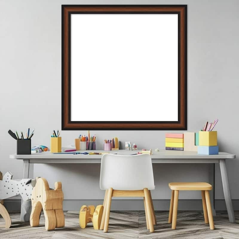 Amanti Art Yale Walnut Framed Dry Erase Magnetic Board