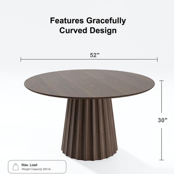 dimension image slide 5 of 10, Solid Wood Round Dining Table for 4-8 People Nordic style