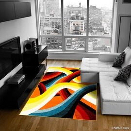 Allstar Woven Quality Frieze Colorfun. Burst of Colors. Contemporary ...