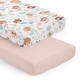 preview thumbnail 1 of 4, Sweet Jojo Designs Ocean Mermaids Girl 2 Pack Fitted Crib Sheets Solid Blush Pink and Under the Sea Underwater Theme Fairytale