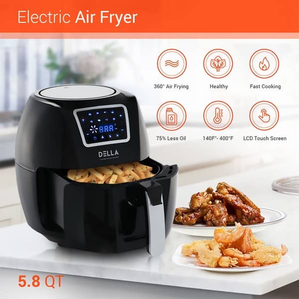Caynel 5 Quart Compact Air Fryer, 1400W Dishwasher-Safe Basket, Black