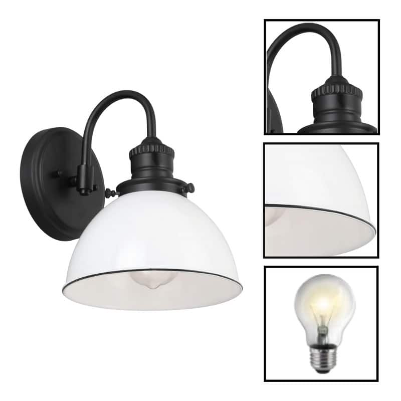 1 Light wall sconce matte black wall light alloy steel wall light fixture