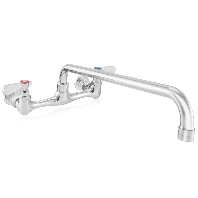 Commercial Wall Mount Sink Faucets 8in Center w Swivel Spouts NSF