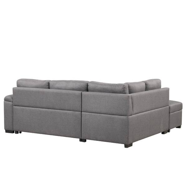 Velvet Sleeper Sectional Sofa Versatile LShape Corner Couch SofaBed w