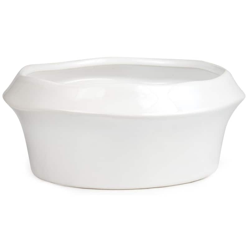 White Glazed Handthrown Look Planter