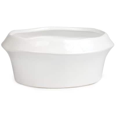 White Glazed Handthrown Look Planter