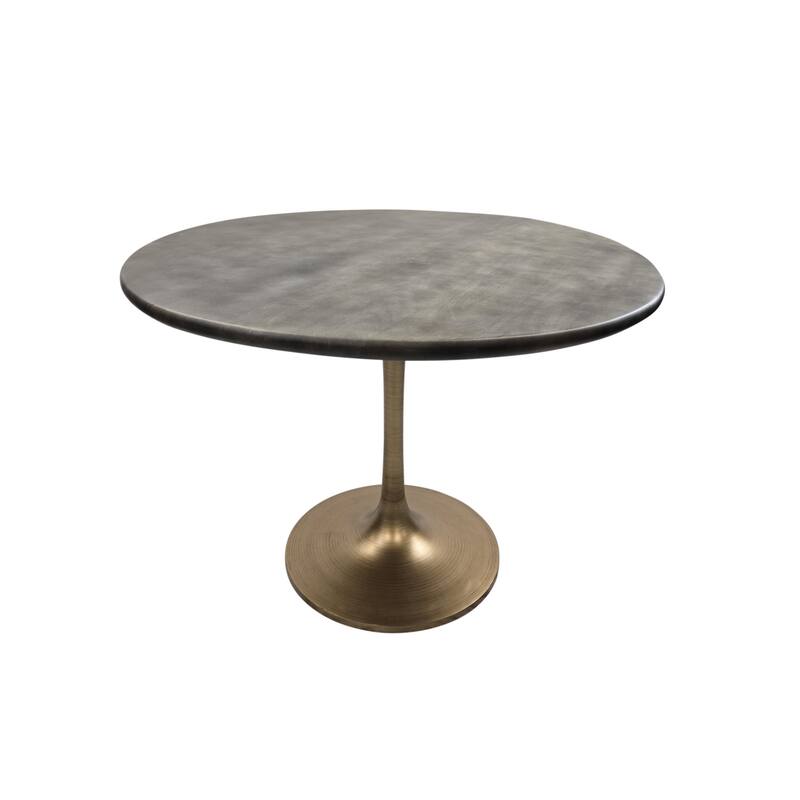 Wooden Round Dining Table - 40" - Gray and Gold