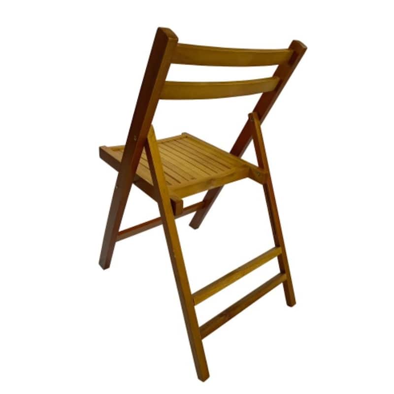 Slatted folding wood event chairs with set of 4