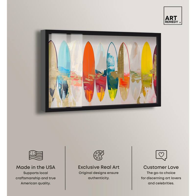 Surfboard Horizons II Shadowbox by Art Remedy