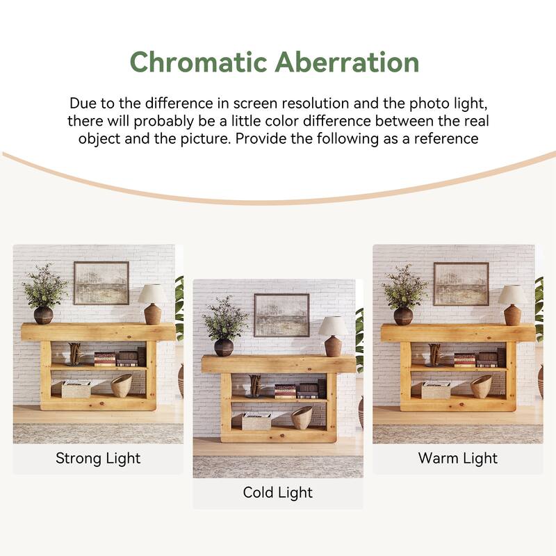 63-Inch Solid Wood Console Table for Entryway