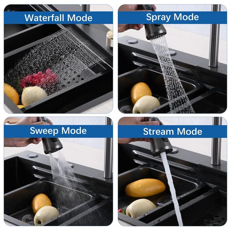 Lordear 29.5" Versatile Workstation Drop-In Stainless Steel Kitchen Sink 16 Gauge Single Bowl - 29.5"x18"