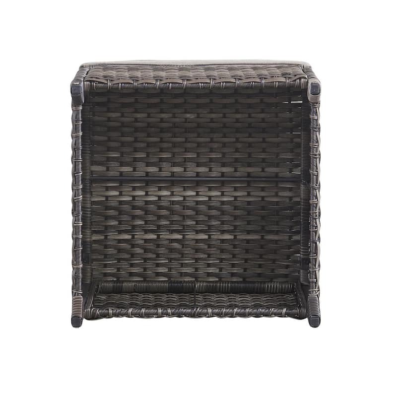 Gymojoy 2 Piece Outdoor Ottoman Wicker Patio Ottomans