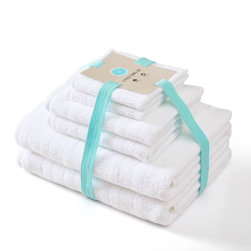 Martha Stewart Bedford Cottage 100% Cotton 6 Piece Towel Sets (Bath Towel/Hand Towel/Washcloth) - 6 Piece