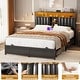 preview thumbnail 3 of 67, Upholstered Bed Frame with Storage Shelving, Platform Beds with Charge Station and LED Lights