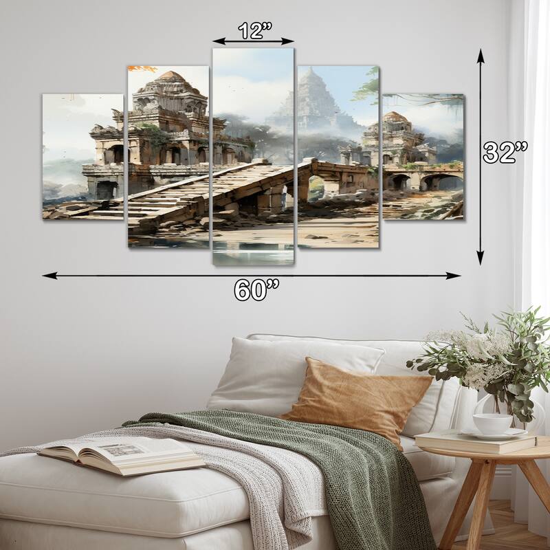 Designart "USA Chicago Skyscrapper Reflections" Cityscapes Multipanel Canvas Art Print set