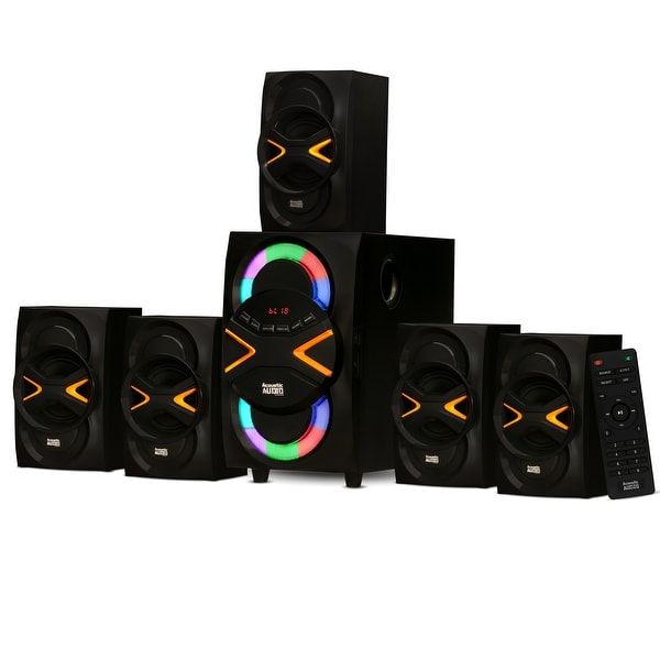 Acoustic Audio AA5210 Home Theater 5.1 Speaker System with Bluetooth and LEDs