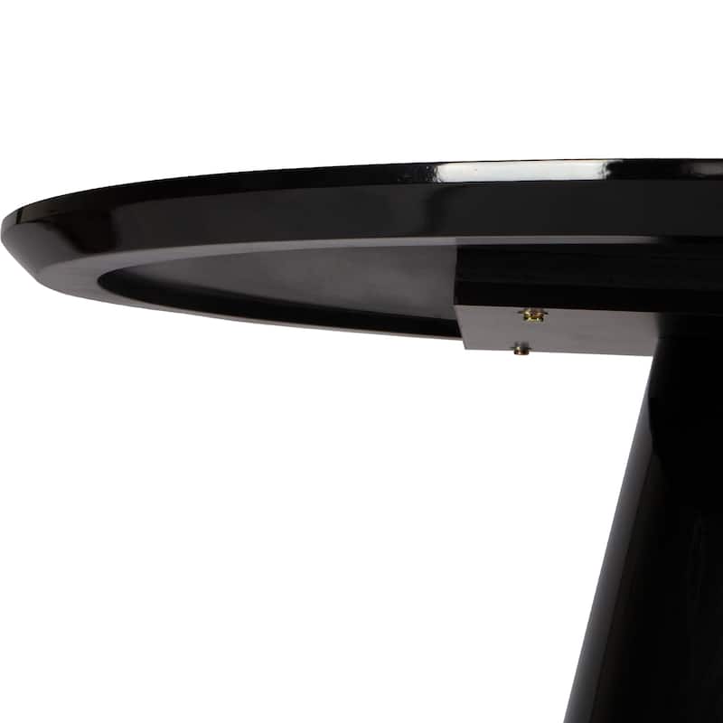 47" Round High-Gloss Black Dining Table
