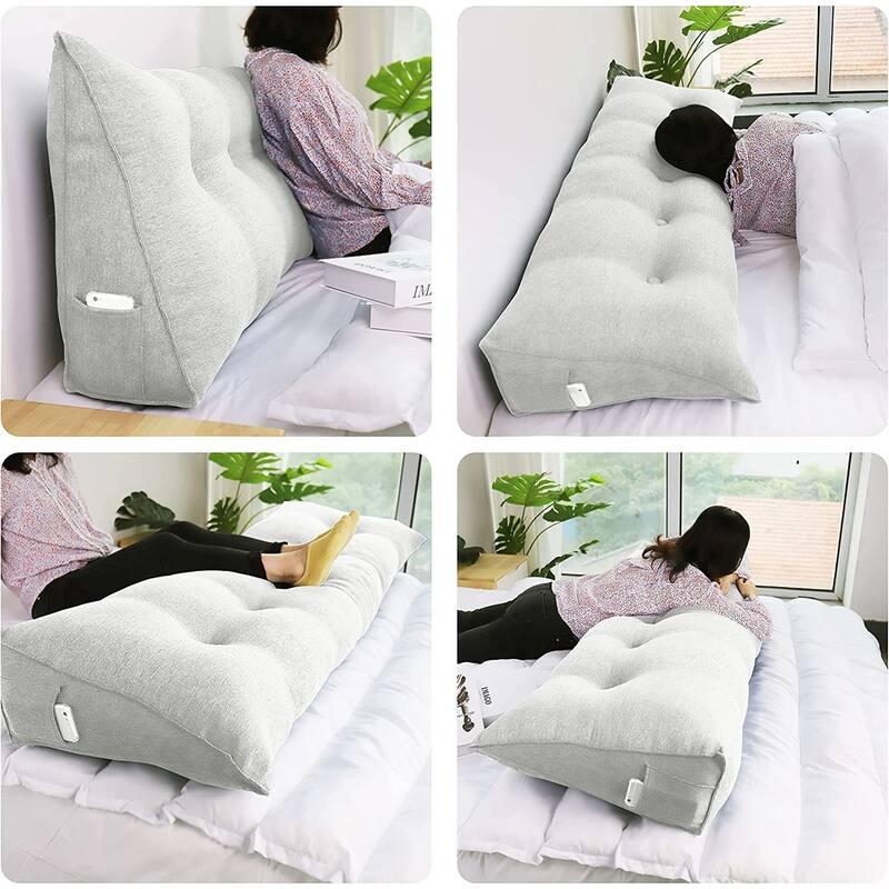 WOWMAX Bed Rest Wedge Reading Pillow Headboard Back Support Cushion