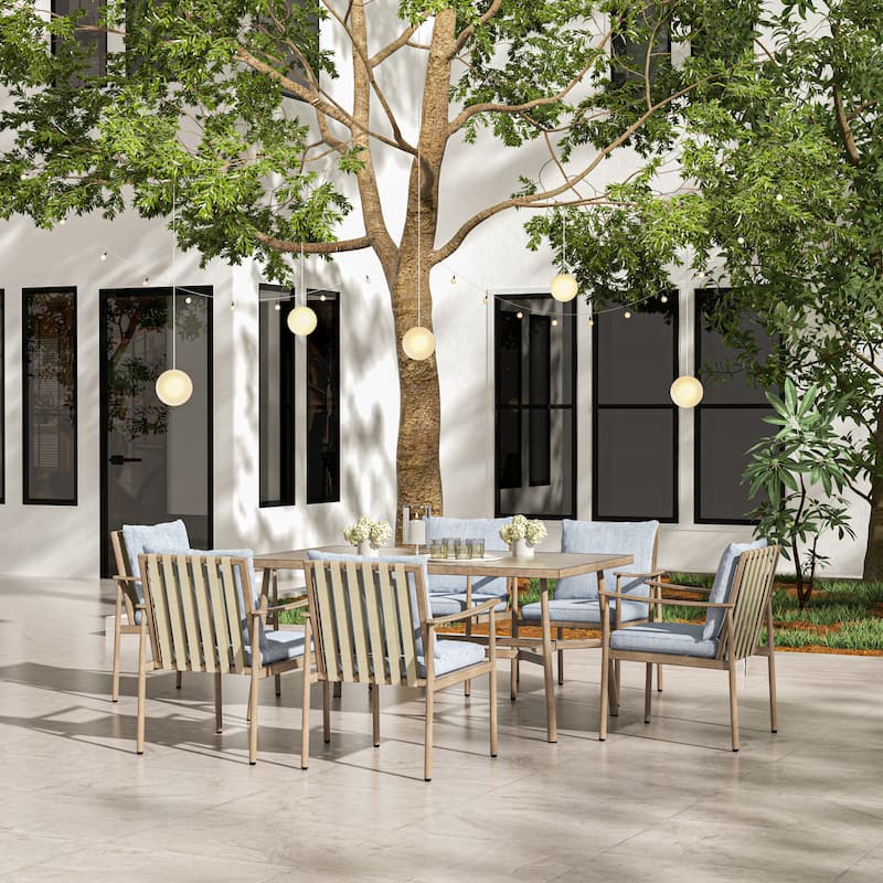 SleekLine 4-Piece Aluminum Patio Dining Chairs with Cushions