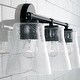 preview thumbnail 8 of 10, Baker 3-light Bath/ Vanity Fixture w/ Clear Seeded Glass