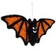 preview thumbnail 4 of 3, Lighted Bat Halloween Decoration - 25" - Black and Orange - Purple LED Lights
