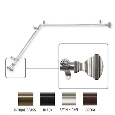 InStyleDesign Saturnino Corner Window Curtain Rod 13/16 inch dia.