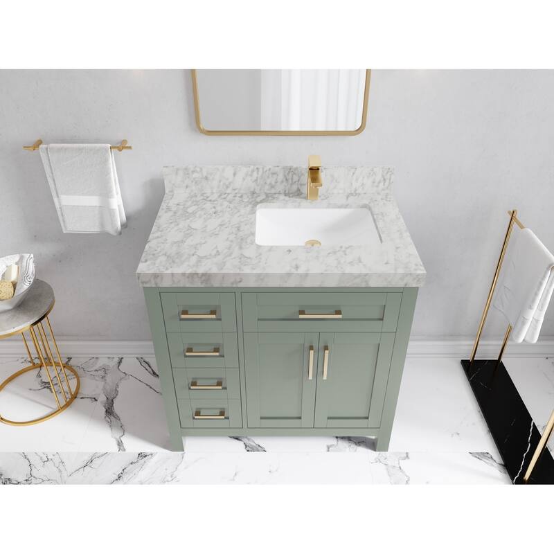 Willow Collections 36 in. W x 22 in. D Cambridge Right Offset Sink Bathroom Vanity with Countertop