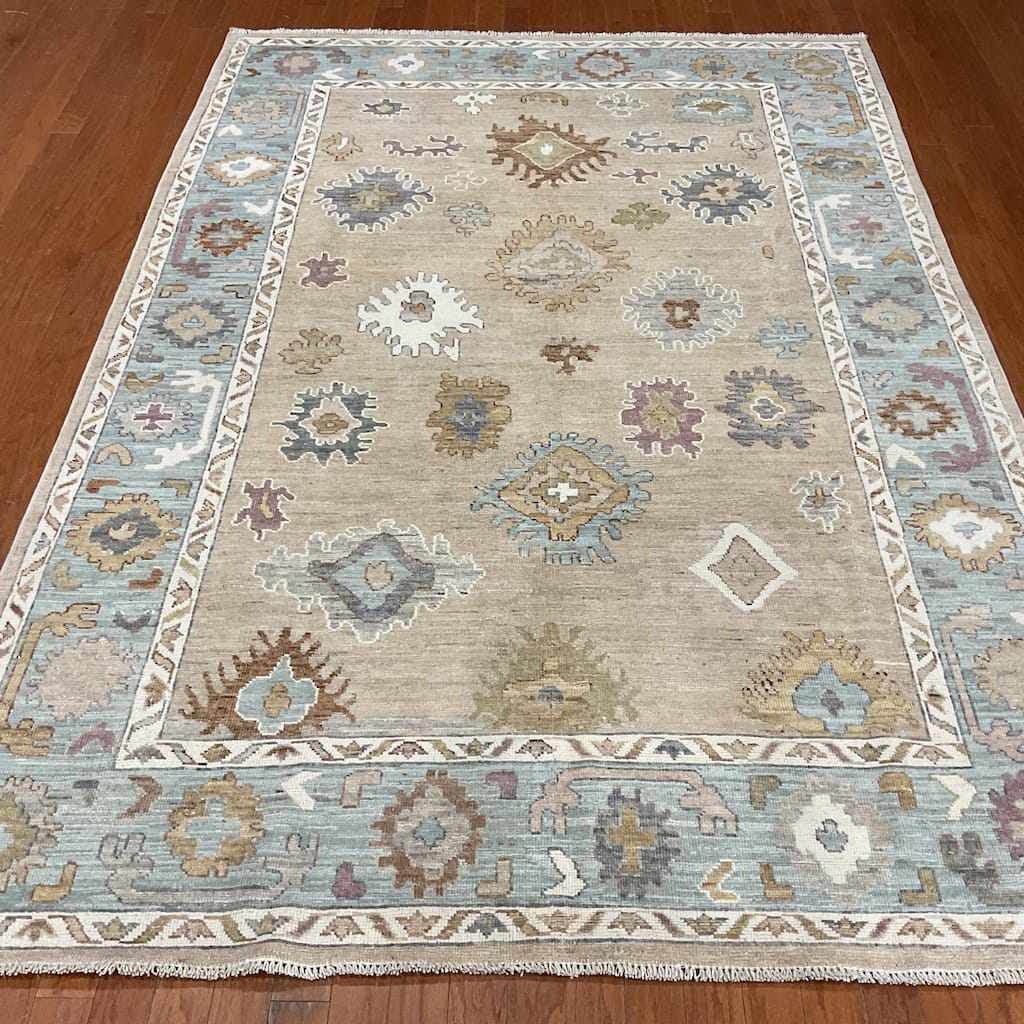 HERAT ORIENTAL Handmade Vegetable Dye Kazak Wool Rug - 6'2" x 9'