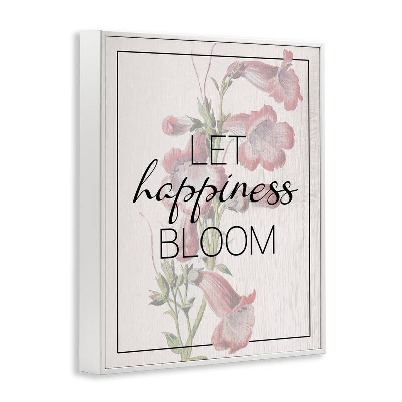 Stupell Vintage Let Happiness Bloom Framed Giclee Art Design By Lil' Rue