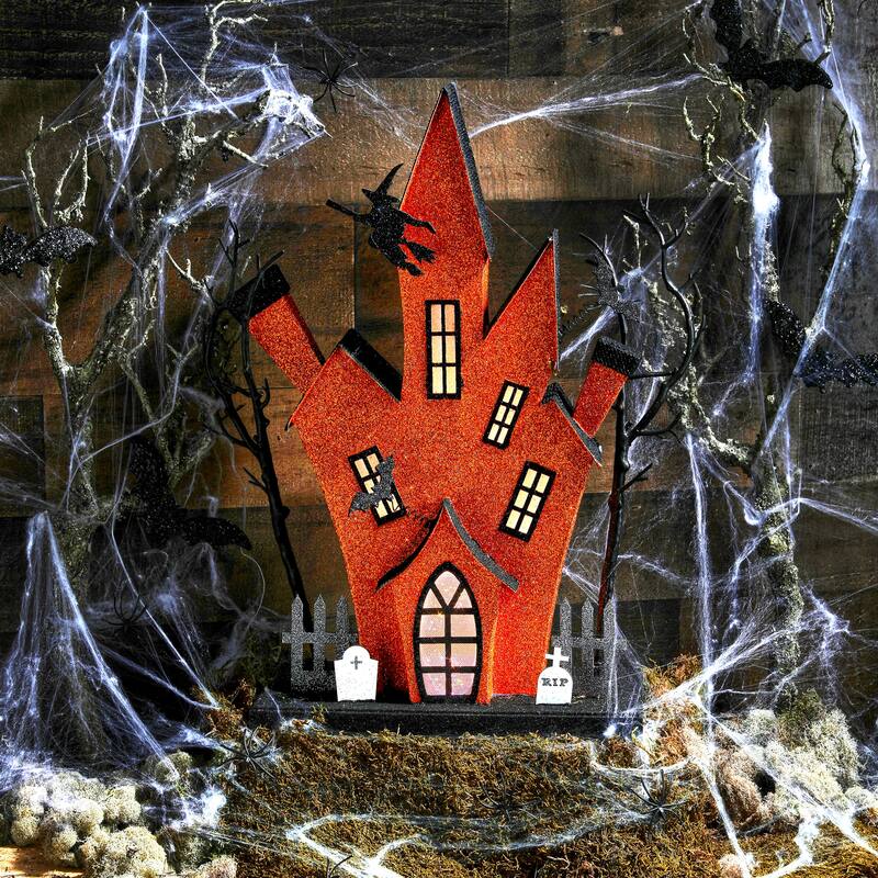 18" LED Cardboard Haunted Mansion