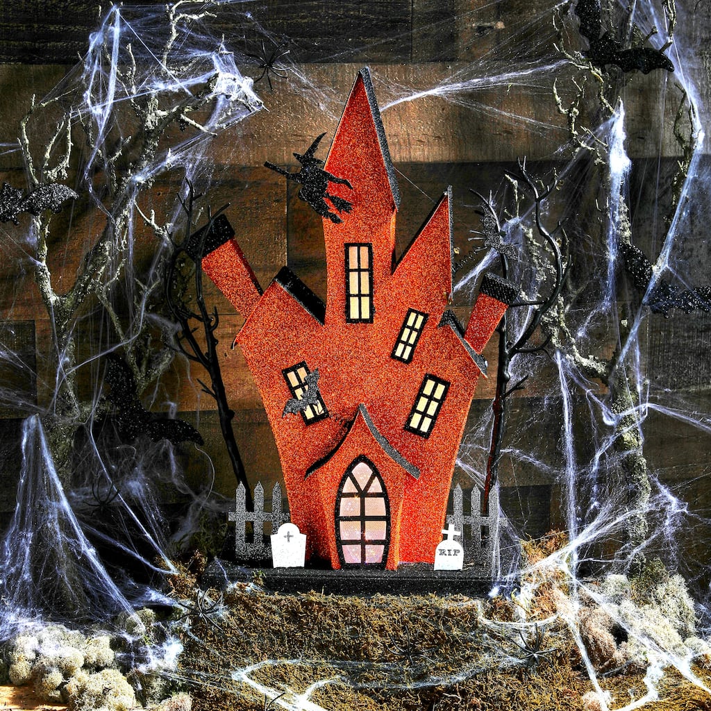 18" LED Cardboard Haunted Mansion