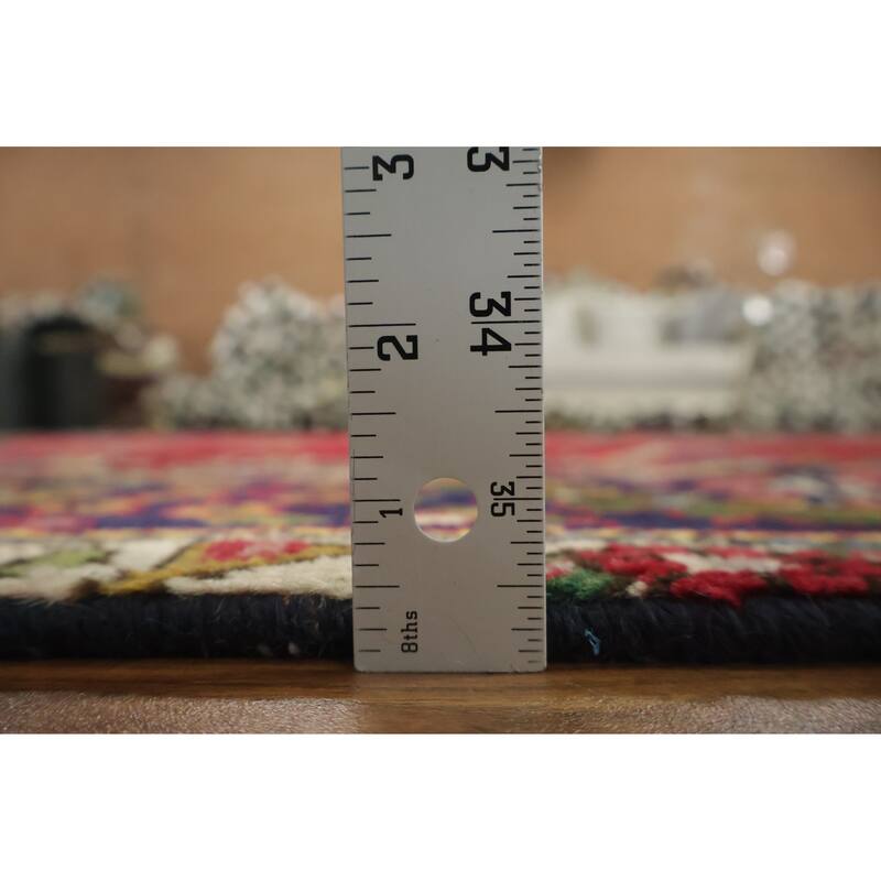 Hand Knotted Oriental 100% Wool Carpet Traditional Geometric Red Tabriz Area Rug - 12' 9'' X 9' 7''